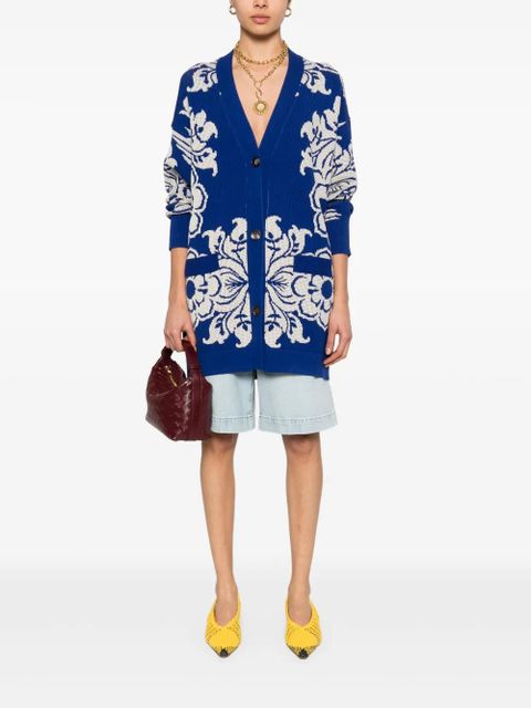 ETRO floral-jacquard cardi-coat - Blue - zdjęcie produktu nr 2