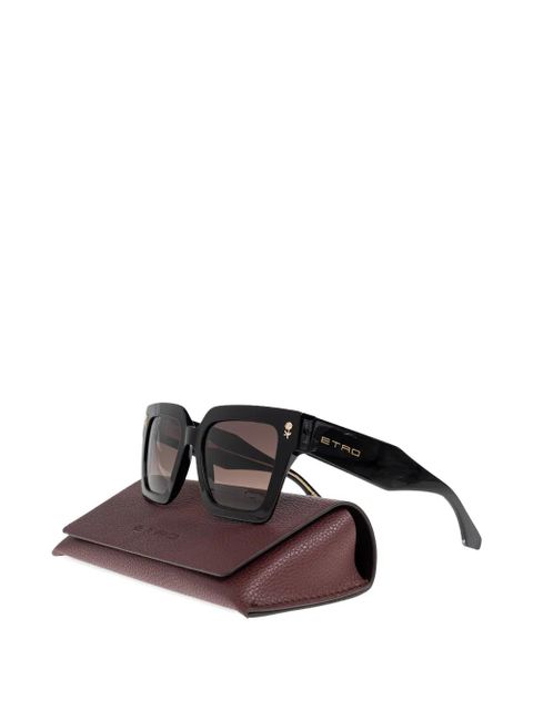 ETRO rose-detail square-frame sunglasses - Black - zdjęcie produktu nr 2