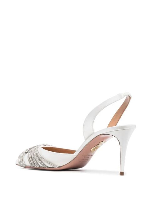 Aquazzura Gatsby 75mm slingback pumps - White