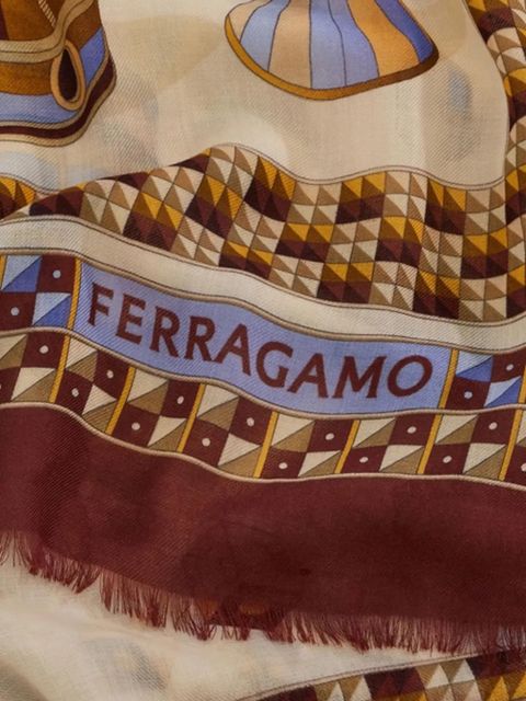 Ferragamo Geometrical Renaissance print scarf - Neutrals - zdjęcie produktu nr 2
