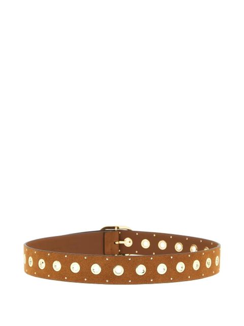 PINKO studded cut-out leather belt - Brown - zdjęcie produktu nr 2