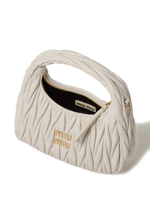 Miu Miu Wander matelassé nappa leather hobo bag - Neutrals