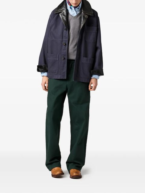 Miu Miu button-down embroidered poplin shirt - Blue - zdjęcie produktu nr 2