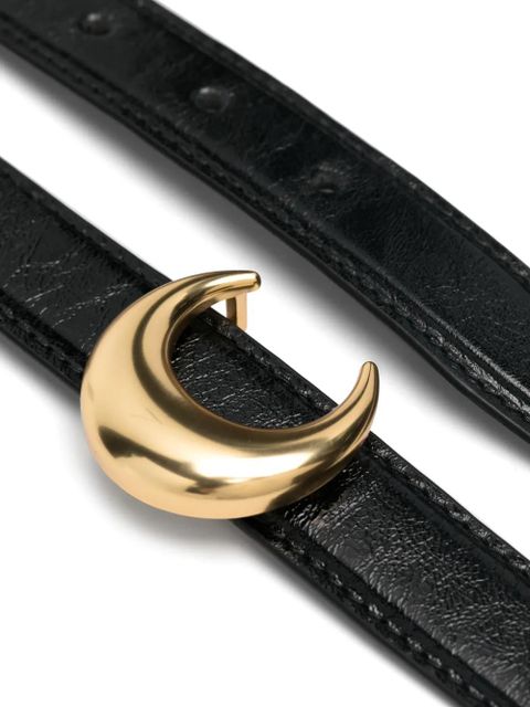 Marine Serre Moon-buckle leather belt - Black - zdjęcie produktu nr 2