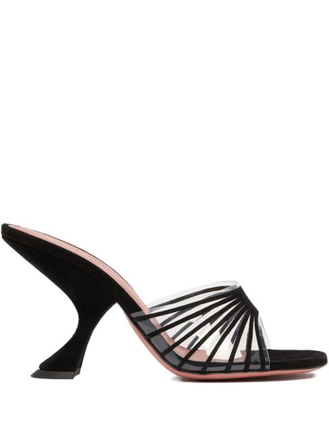 Amina Muaddi 90mm Mookie suede sandals - Black