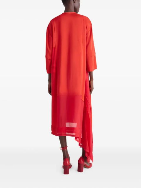 LEMAIRE asymmetric-hem midi dress - Red