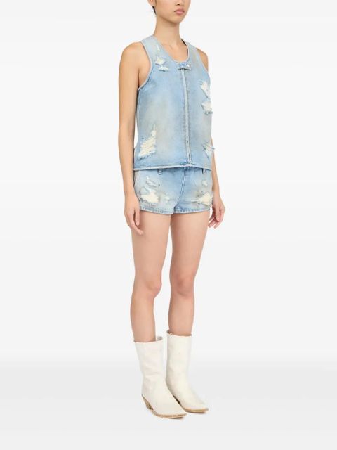 MM6 Maison Margiela distressed effect waistcoat - Blue - zdjęcie produktu nr 2