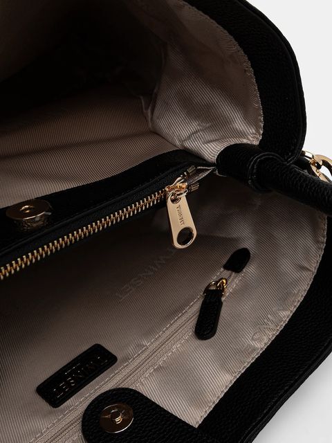 Twinset torebka skórzana kolor czarny 252TD8260