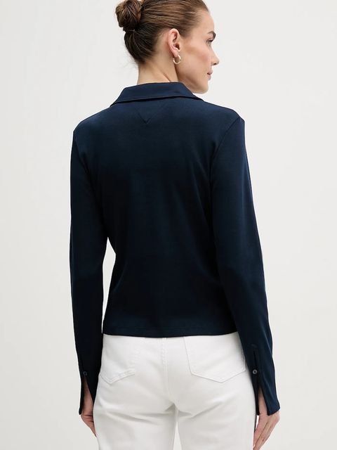 Tommy Hilfiger longsleeve bawełniany kolor granatowy WW0WW47850