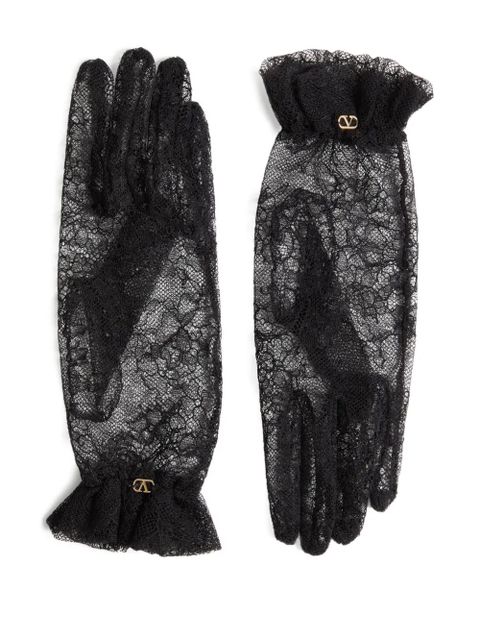 Valentino Garavani lace-embellished gloves - N06 BLACK/GOLD - zdjęcie produktu nr 1