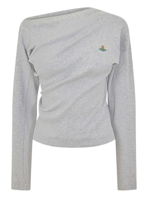 Vivienne Westwood Hebo logo-motif cowl-neck top - Grey - zdjęcie produktu nr 1