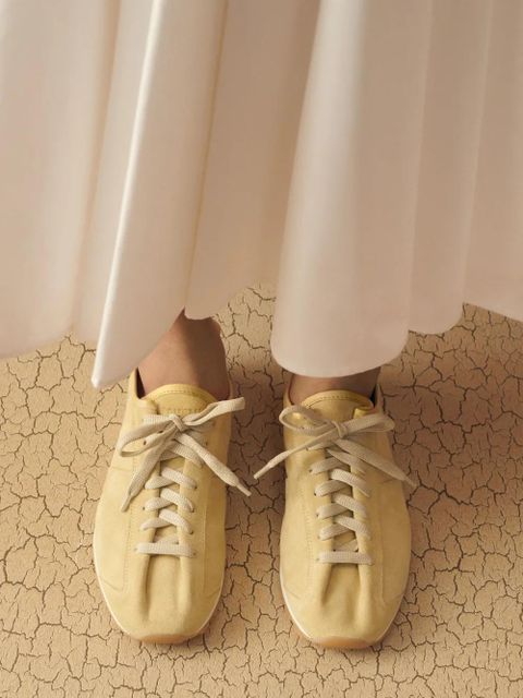 Jacquemus The Tennis suede lace-up sneakers - Yellow