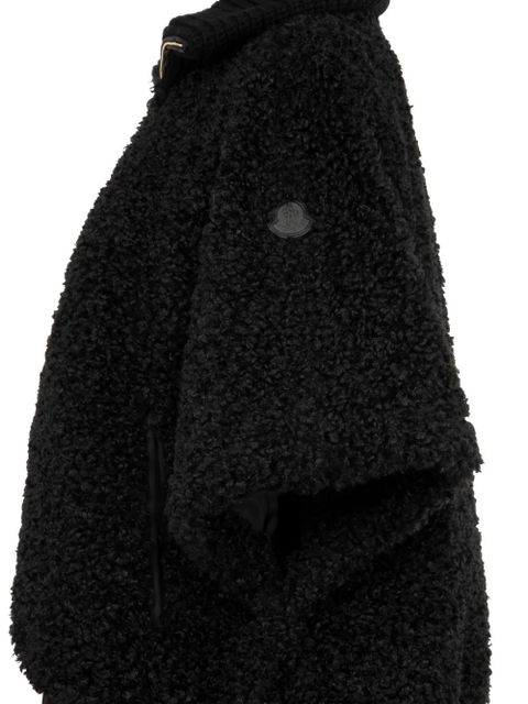 Moncler zip-up fleece cape - Black