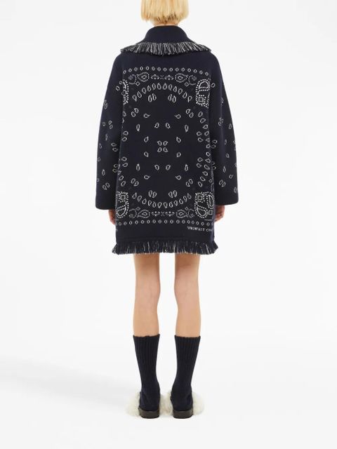 Alanui Bandana jacquard cashmere cardigan - Blue
