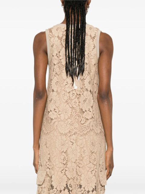 TWINSET lace-detail scalloped top - Neutrals