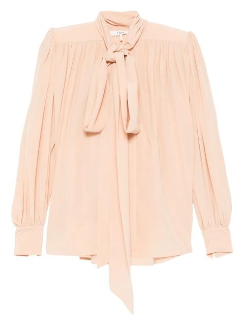 Chloé pussy-bow long-sleeve blouse - Neutrals - zdjęcie produktu nr 1
