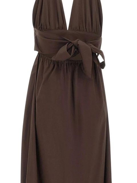 Faithfull the Brand Lido halterneck tie A-line dress - Brown