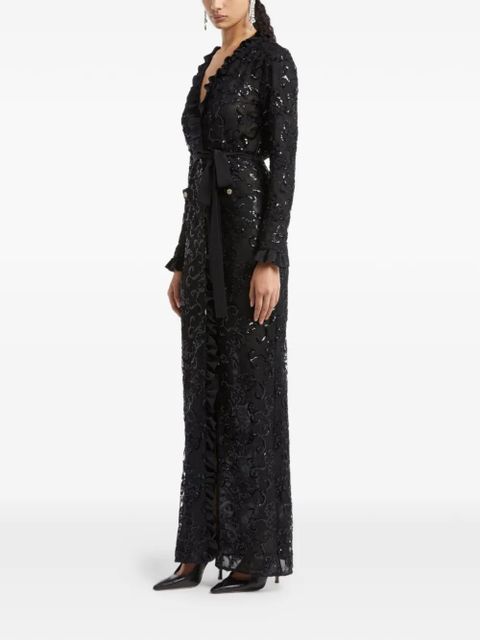 Alessandra Rich sequin-embellishment maxi dress - Black - zdjęcie produktu nr 2