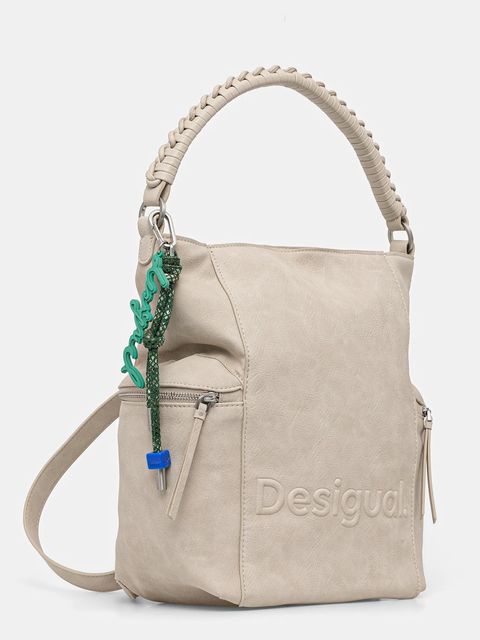 Desigual plecak HALF LOGO ARICA PIE damski kolor beżowy mały gładki 25WAKP30 - zdjęcie produktu nr 2