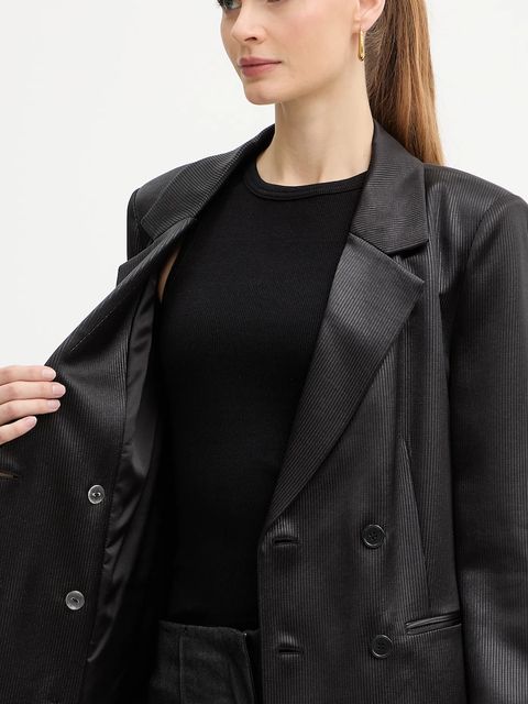 Guess marynarka JEMMA kolor czarny dwurzędowa wzorzysta W5BN83 WH9B0 - zdjęcie produktu nr 2