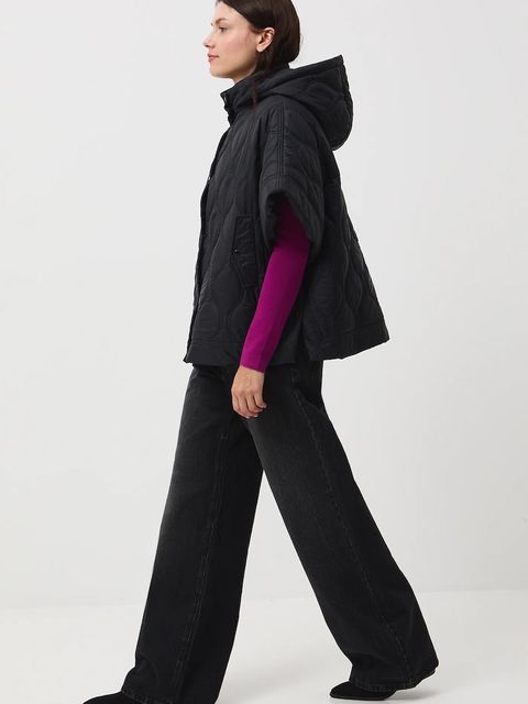 Medicine poncho kolor czarny przejściowa oversize - zdjęcie produktu nr 1