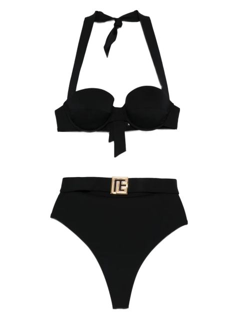 Balmain halterneck belted bikini - Black - zdjęcie produktu nr 1