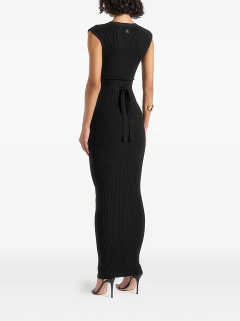 Manière De Voir Helene belted knitted dress - Black - zdjęcie produktu nr 2