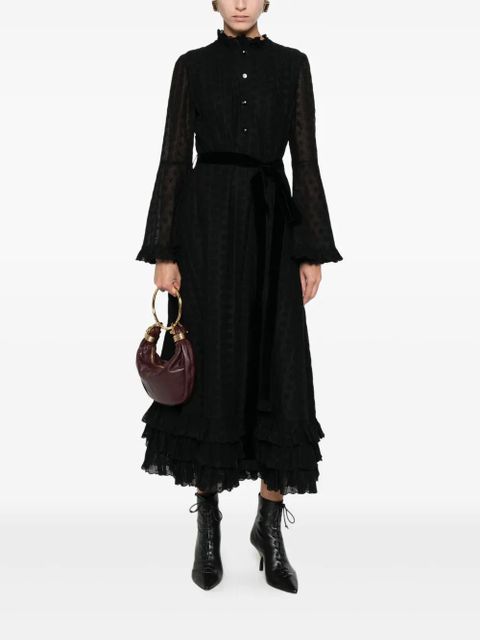 Valentino Garavani ruffled bell-sleeve dress - Black - zdjęcie produktu nr 2