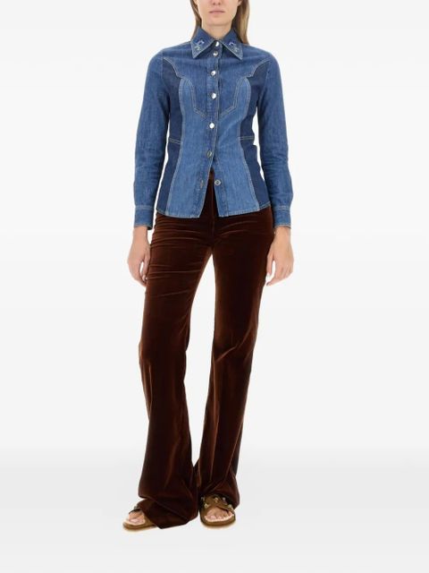 ETRO embroidery slim fit shirt - Blue - zdjęcie produktu nr 2