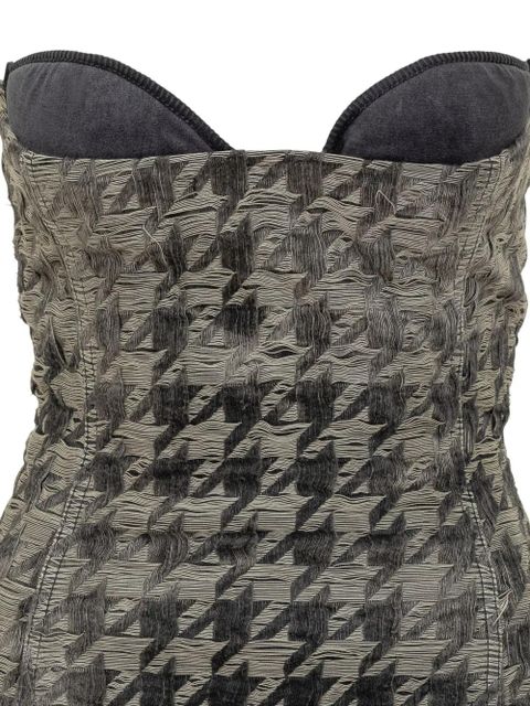 Diesel houndstooth frayed dress - Black