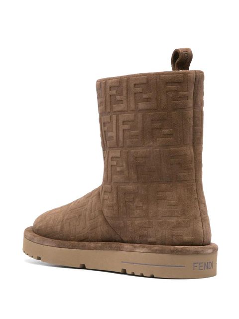 FENDI FF jacquard boots - Brown