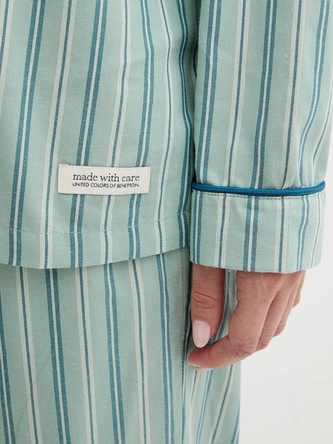 United Colors of Benetton koszula piżamowa damska kolor zielony bawełniana 4MYG3M00D