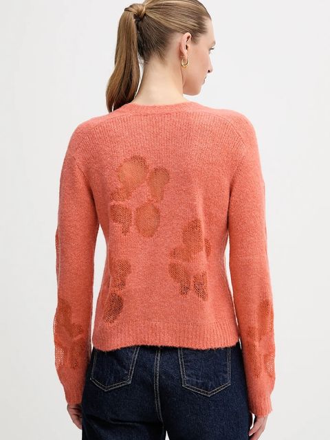 United Colors of Benetton sweter z dodatkiem wełny damski kolor pomarańczowy 18L4E10EW