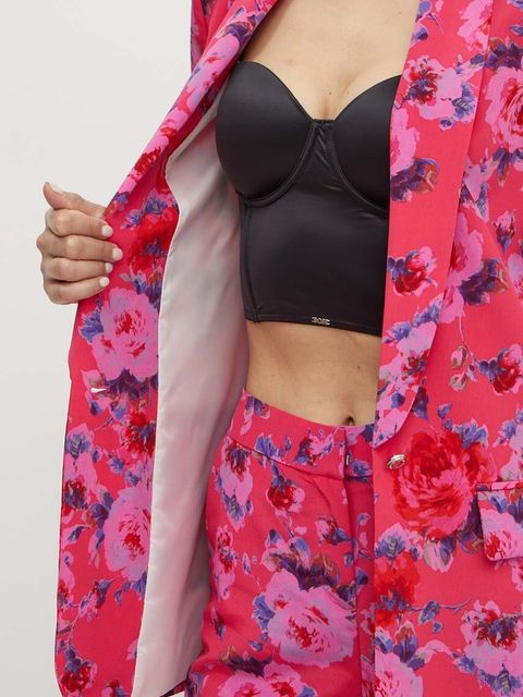 Morgan marynarka VOLIN.F kolor różowy jednorzędowa wzorzysta