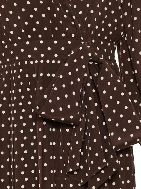 Valentino Garavani polka-dot tie-waist midi dress - Brown - zdjęcie produktu nr 2