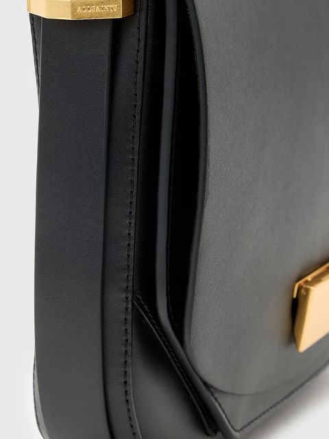 AllSaints torebka skórzana ETTA kolor czarny W295XD