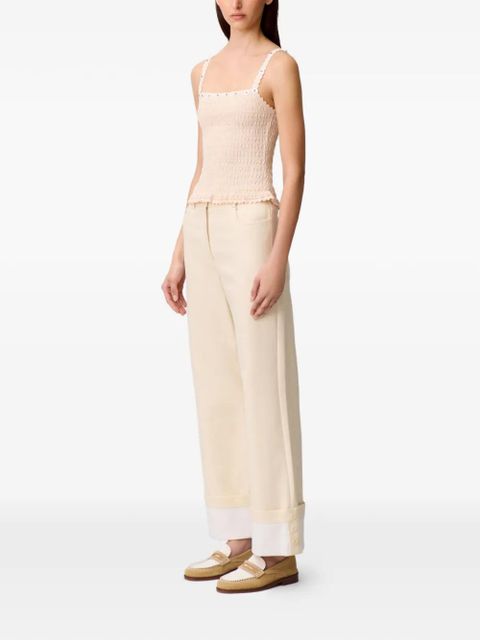 Claudie Pierlot floral-applique textured tank top - Neutrals