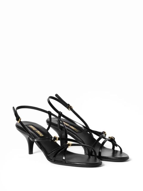 Miu Miu 55cm patent leather sandals - Black - zdjęcie produktu nr 2