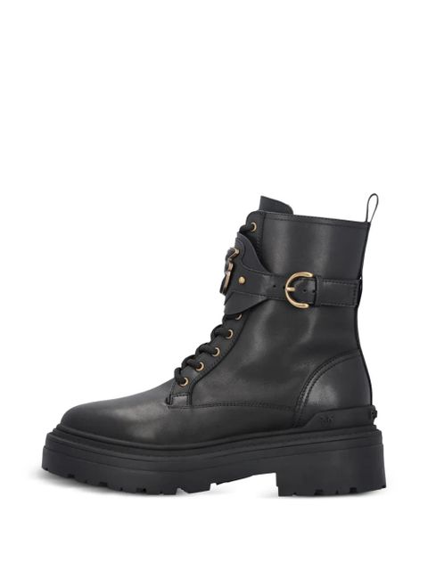 PINKO Mia leather combat boots - Black