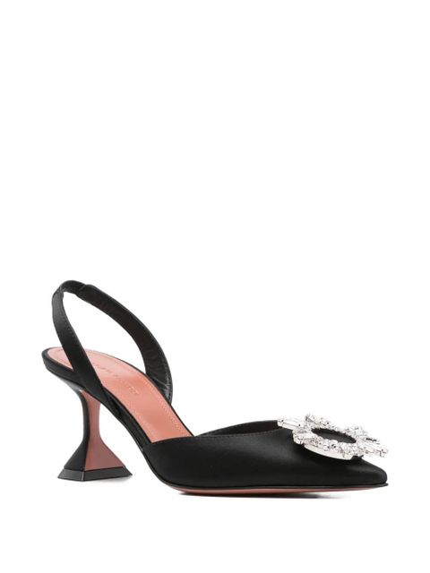 Amina Muaddi 105mm embellished heeled pumps - Black