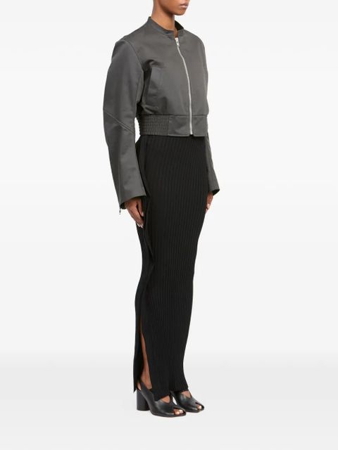 MM6 Maison Margiela quilted cropped bomber jacket - Grey