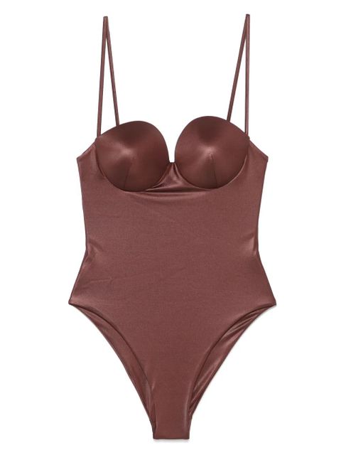 Magda Butrym bustier-style swimsuit - Brown