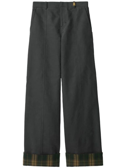 Burberry Check-trim trousers - Grey - zdjęcie produktu nr 1