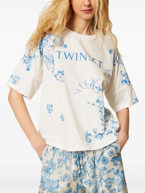 TWINSET floral-print T-shirt - White - zdjęcie produktu nr 2