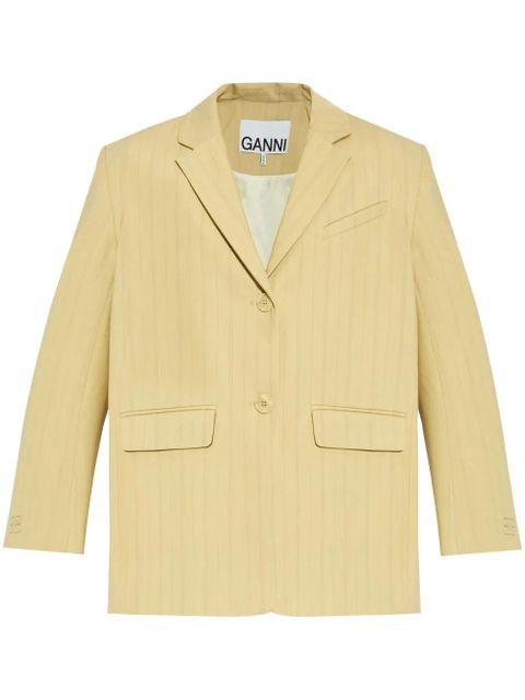 GANNI striped boxy blazer - Neutrals
