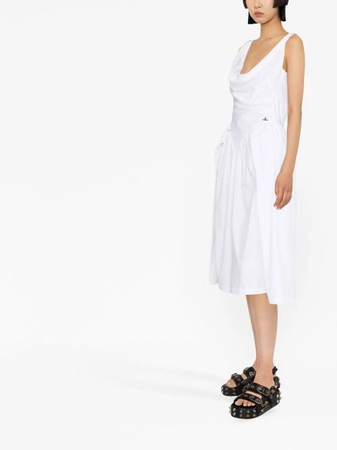 Vivienne Westwood Sunday cowl-neck cotton midi dress - White