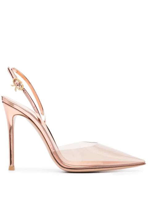 Gianvito Rossi Ribbon D'orsay 105mm pumps - Neutrals - zdjęcie produktu nr 1