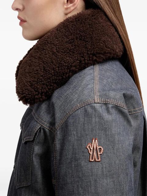 Moncler Grenoble Yunque shearling-collar jacket - Blue