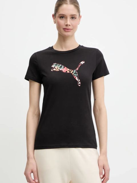 Puma t-shirt bawełniany damski kolor czarny 685081