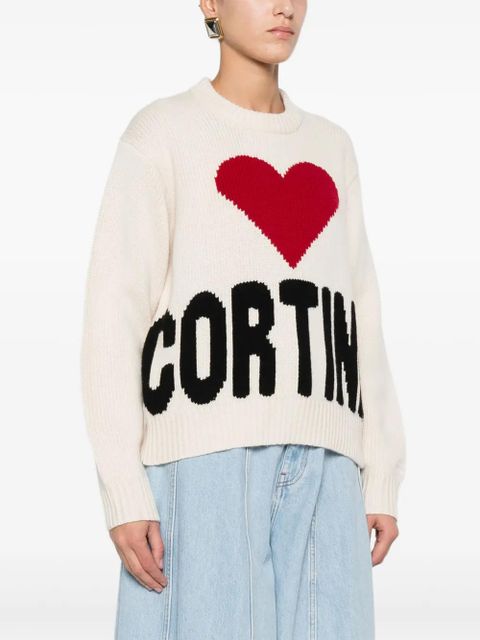MC2 Saint Barth Kyla heart intarsia sweater - Neutrals